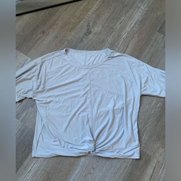 Old Navy Running Workout Athleisure Top Gray Lightweight Cinch Waist Size S Tall - Picture 2 of 9